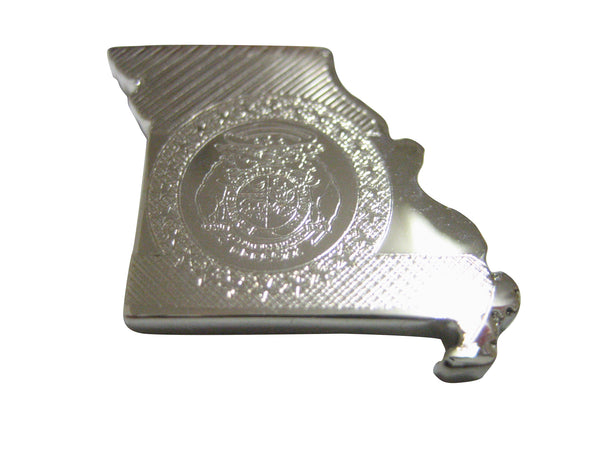 Missouri State Map Shape and Flag Design Magnet