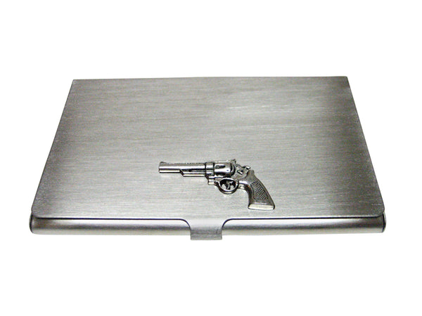 Modern Revolver Pistol Gun Business Card Holder