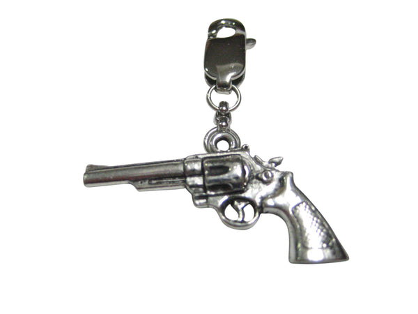 Modern Revolver Pistol Gun Pendant Zipper Pull Charm