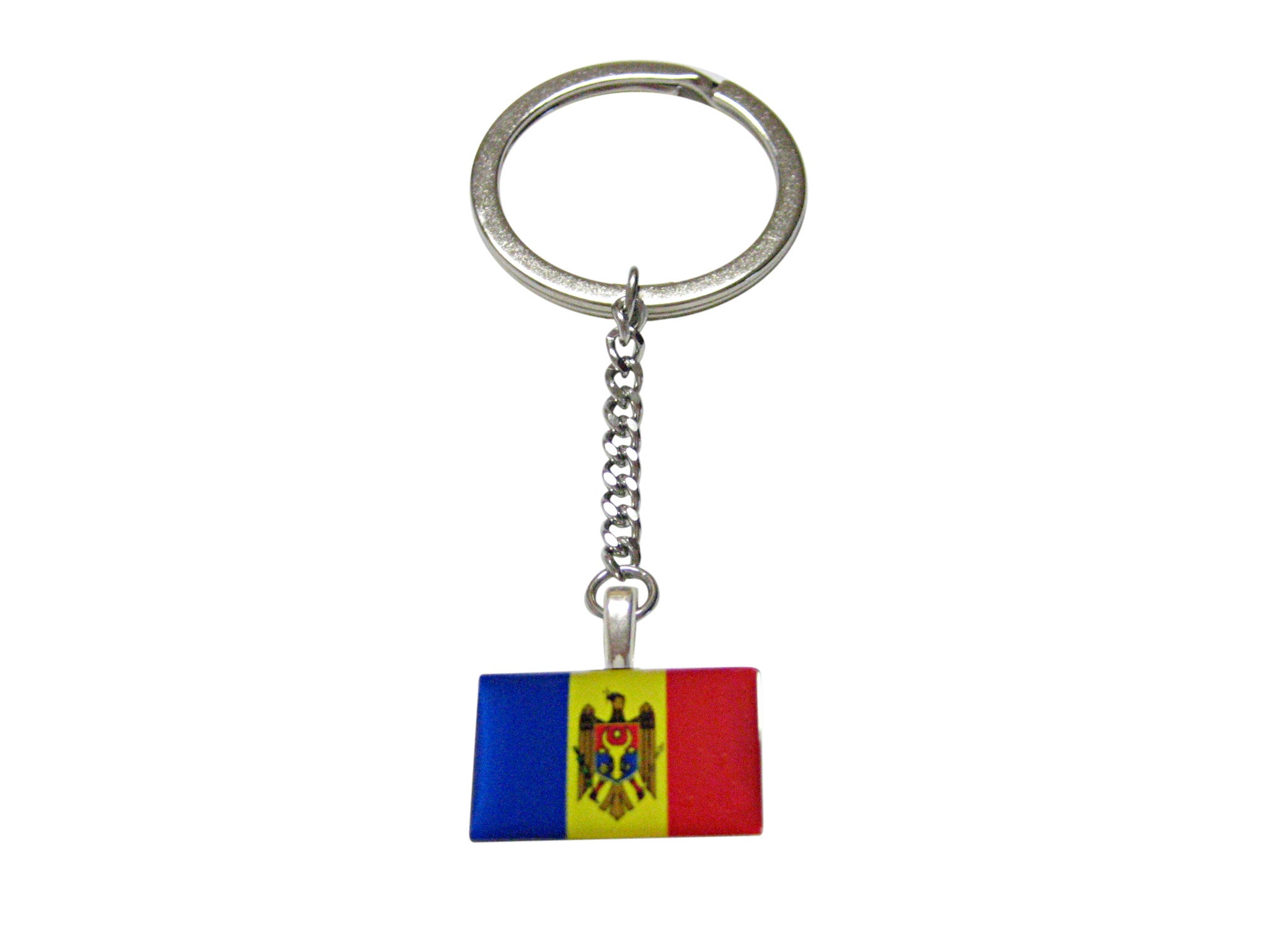 Moldova Flag Pendant Keychain