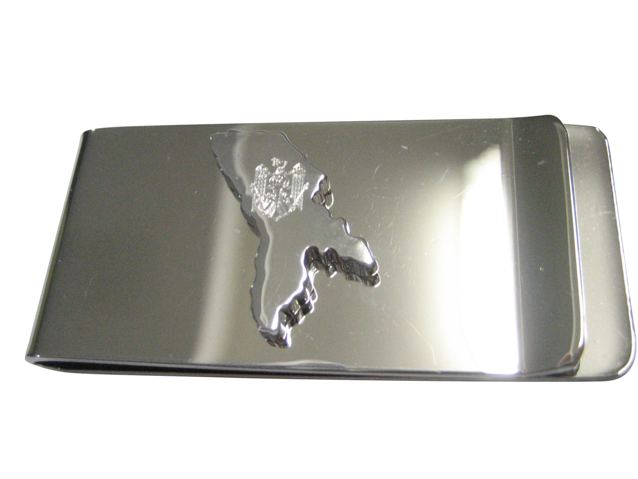 Moldova Map Shape and Flag Design Money Clip