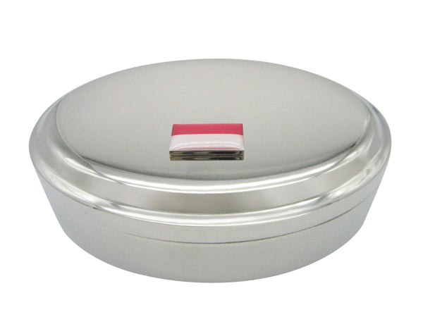 Monaco Flag Pendant Oval Trinket Jewelry Box