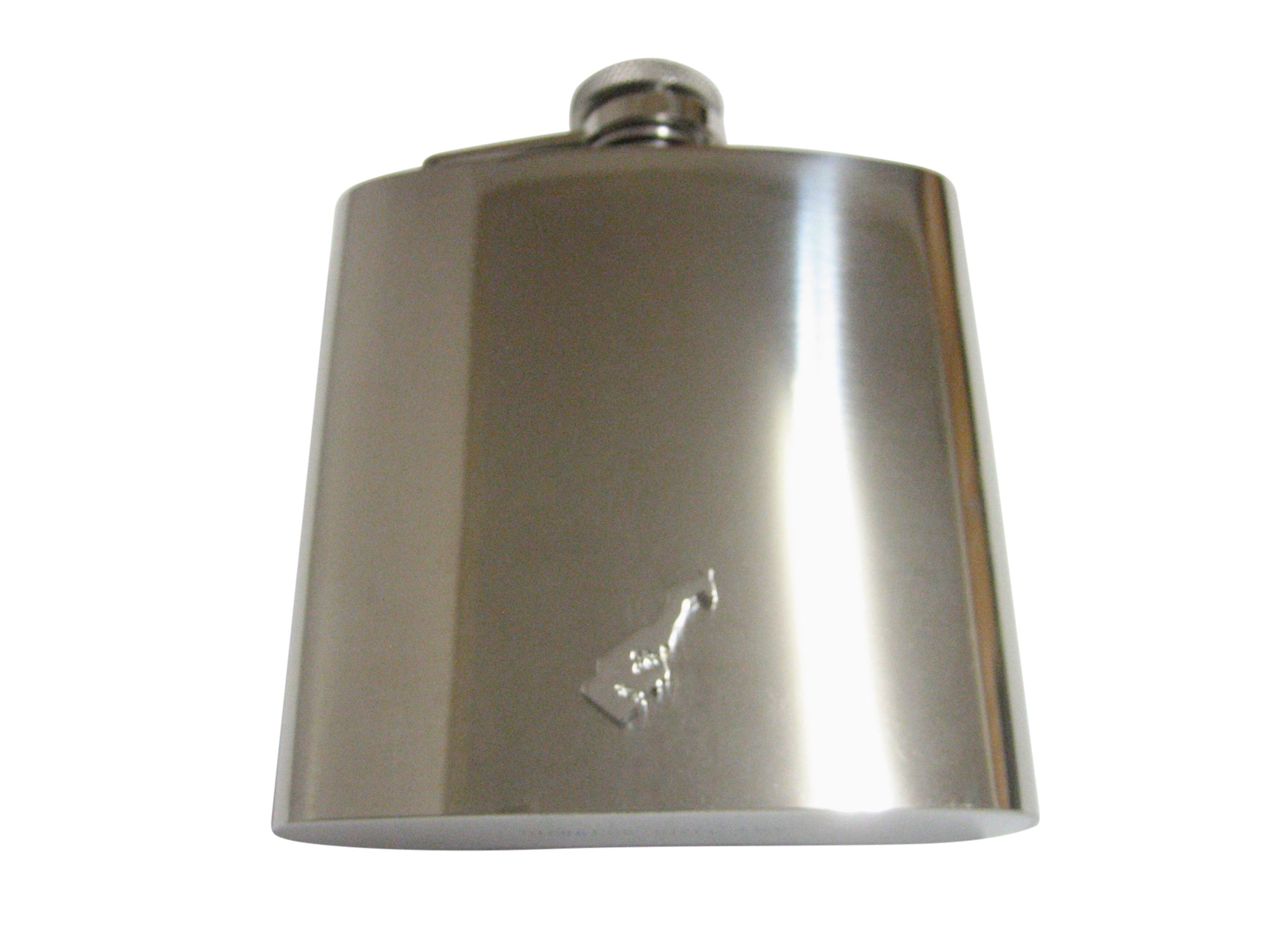 Monaco Map Shape Pendant 6 Oz. Stainless Steel Flask