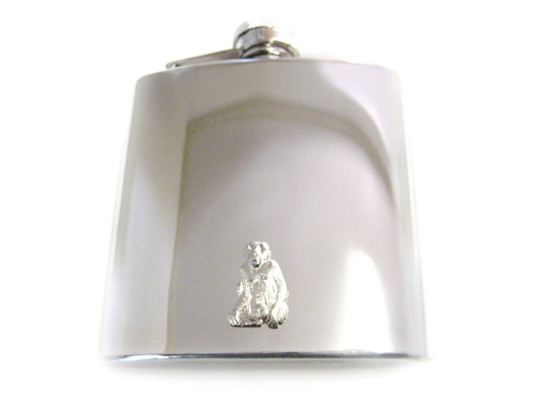 6 Oz. Stainless Steel Flask with Monkey Pendant