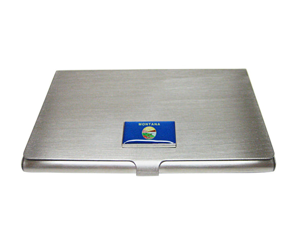 Montana State Flag Pendant Business Card Holder