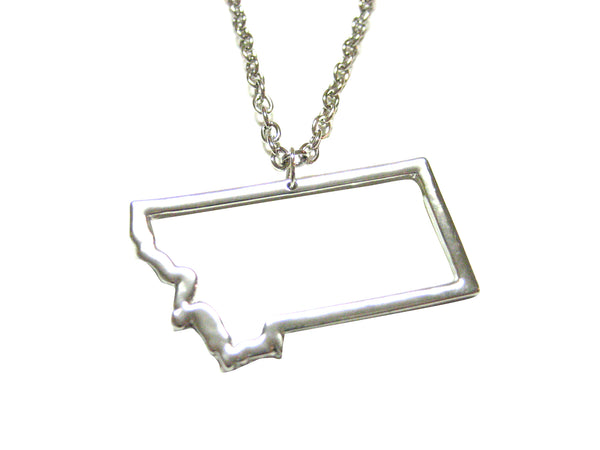 Montana State Map Pendant Necklace
