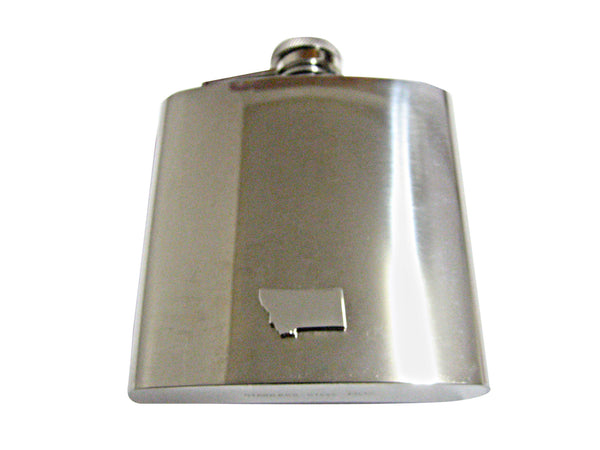 Montana State Map Shape 6 Oz. Stainless Steel Flask