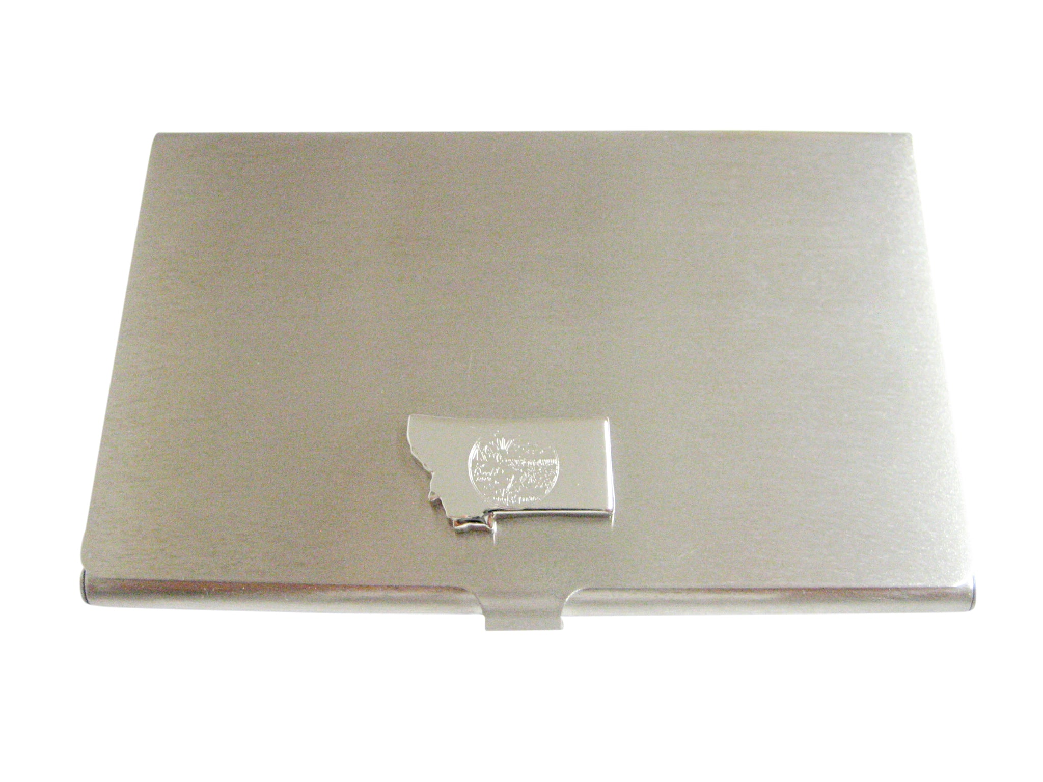Montana State Map Shape and Flag Design Business Card Holder