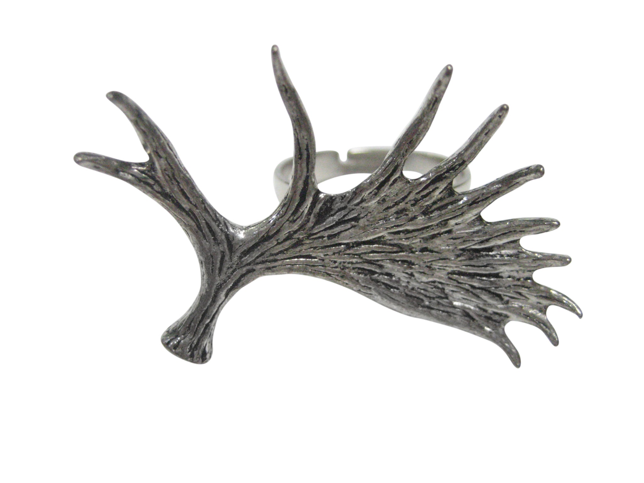 Moose Antler Adjustable Size Fashion Ring