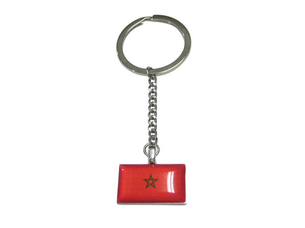 Morocco Flag Pendant Keychain