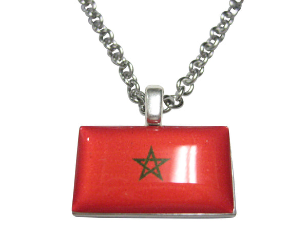 Morocco Flag Pendant Necklace