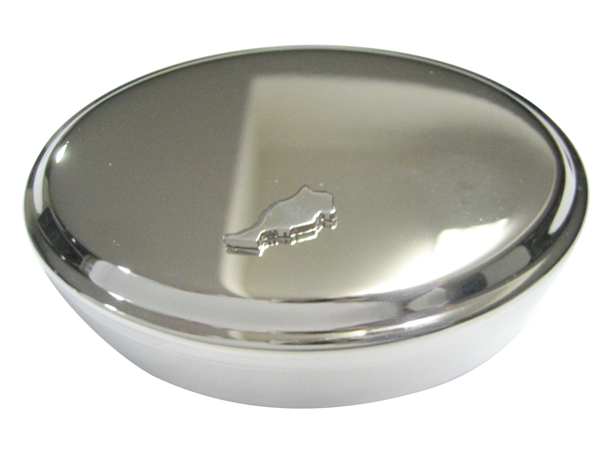 Morocco Map Shape Oval Trinket Jewelry Box