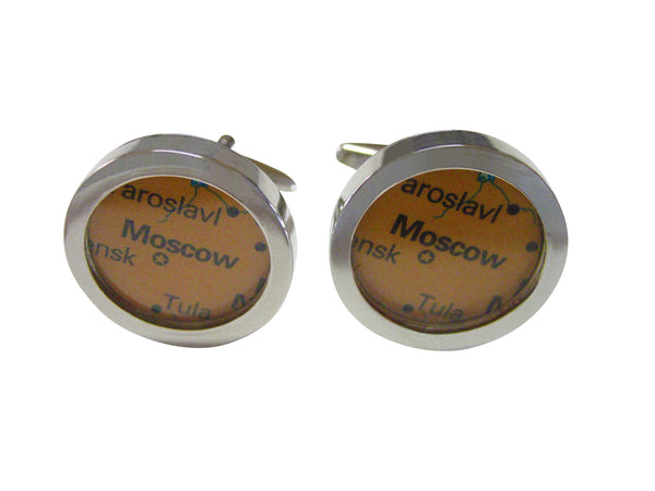 Moscow Russia Map Cufflinks