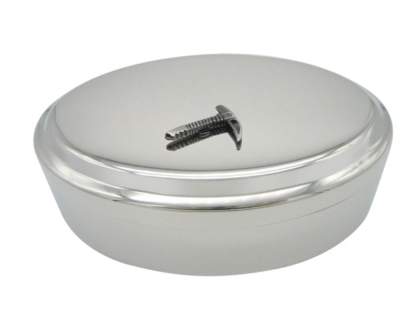 Mountain Climber Ice Axe Pendant Oval Trinket Jewelry Box