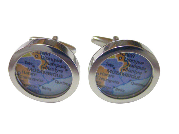 Mozambique Map Pendant Cufflinks