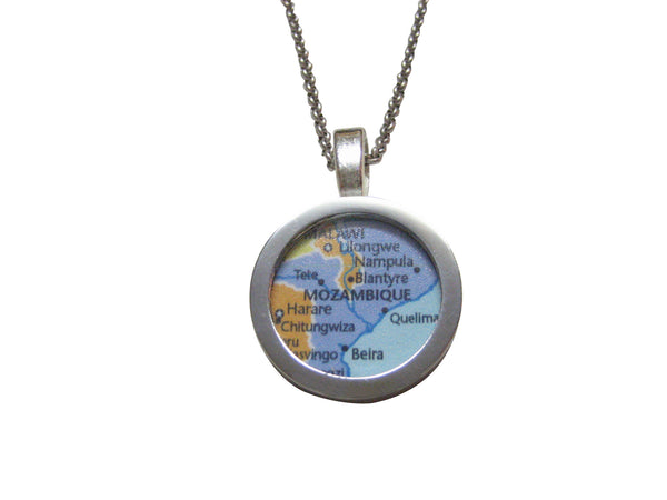 Mozambique Map Pendant Necklace