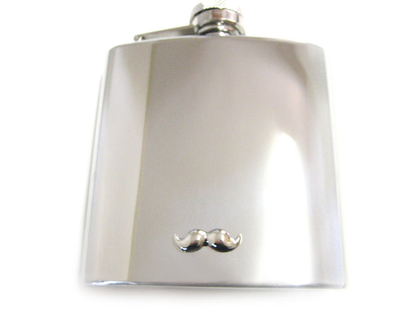 6 Oz. Stainless Steel Flask with Mustache Pendant