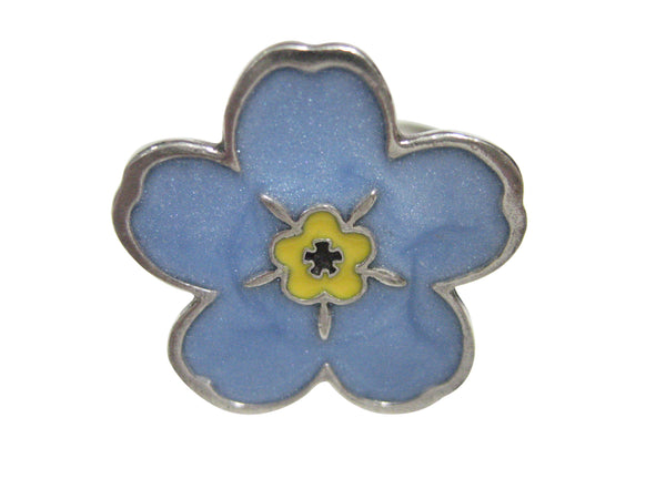Myosotis Sylvatica Forget Me Not Flower Adjustable Size Fashion Ring