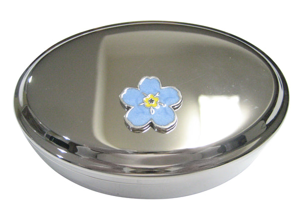 Myosotis Sylvatica Forget Me Not Flower Oval Trinket Jewelry Box