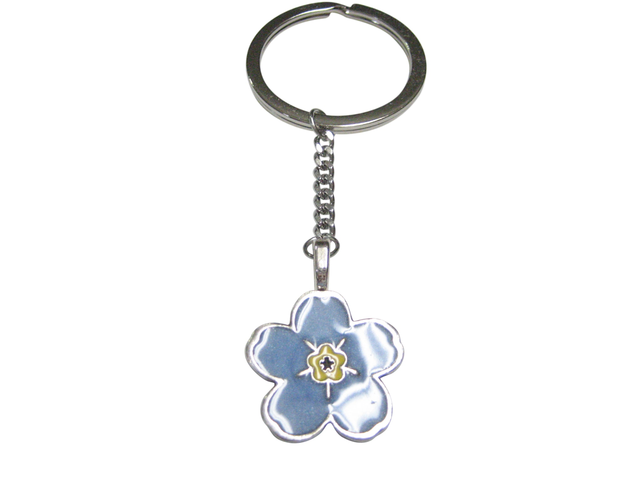 Myosotis Sylvatica Forget Me Not Flower Pendant Keychain