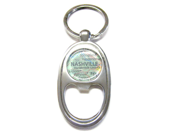 Nashville Tennessee Map Bottle Opener Key Chain