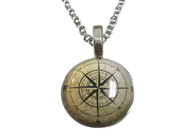 Nautical Compass Navigation Pendant Necklace