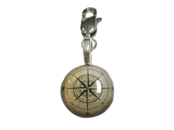 Nautical Compass Navigation Pendant Zipper Pull Charm