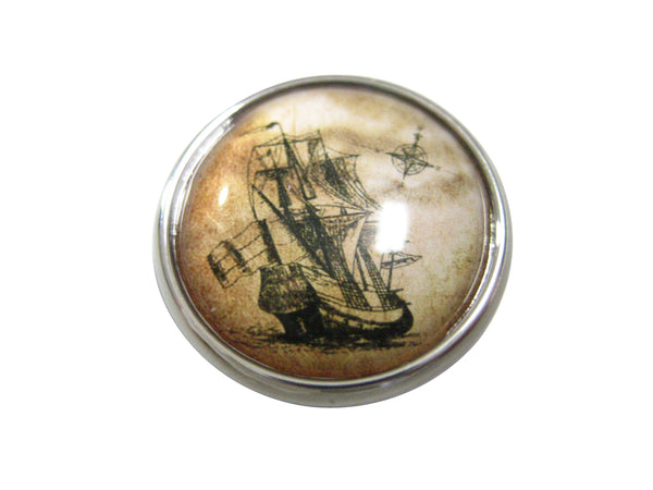 Nautical Old Ship Circular Magnet