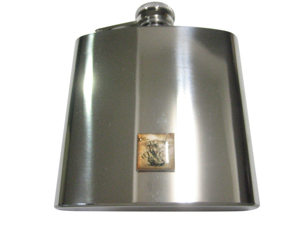 Nautical Old Ship Square 6oz Flask