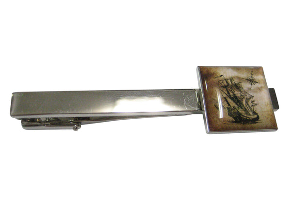 Nautical Old Ship Square Tie Clip