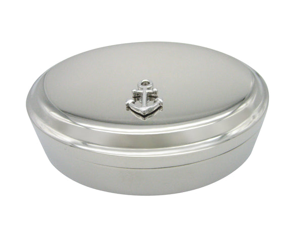 Nautical Anchor Pendant Oval Trinket Jewelry Box