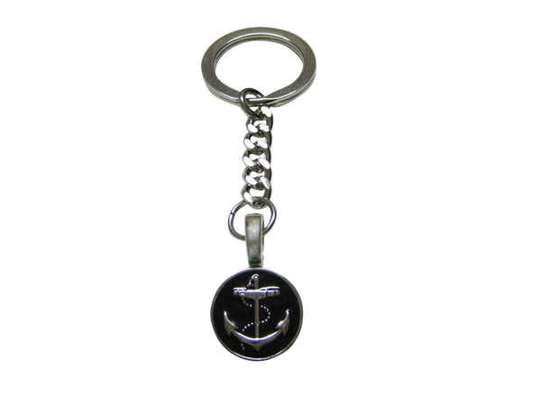 Nautical Black Anchor Keychain