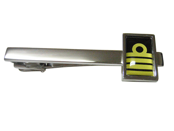 Nautical Captain Rank Square Tie Clips