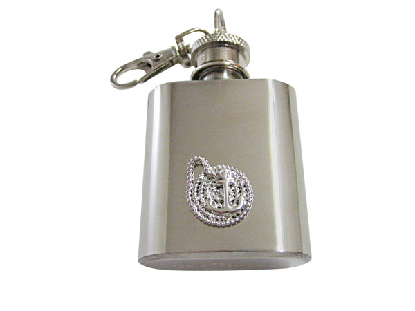 Nautical Rope and Anchor 1 Oz. Stainless Steel Key Chain Flask
