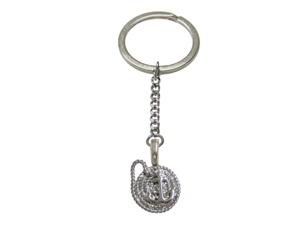 Nautical Rope and Anchor Pendant Keychain