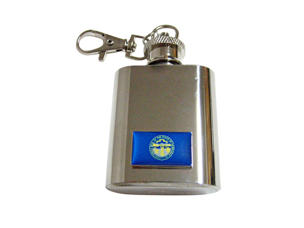 Nebraska State Flag Pendant Keychain Flask