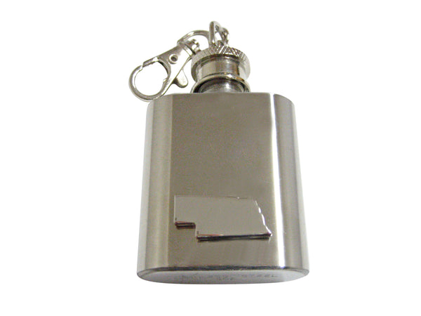 Nebraska State Map Shape 1oz Keychain Flask