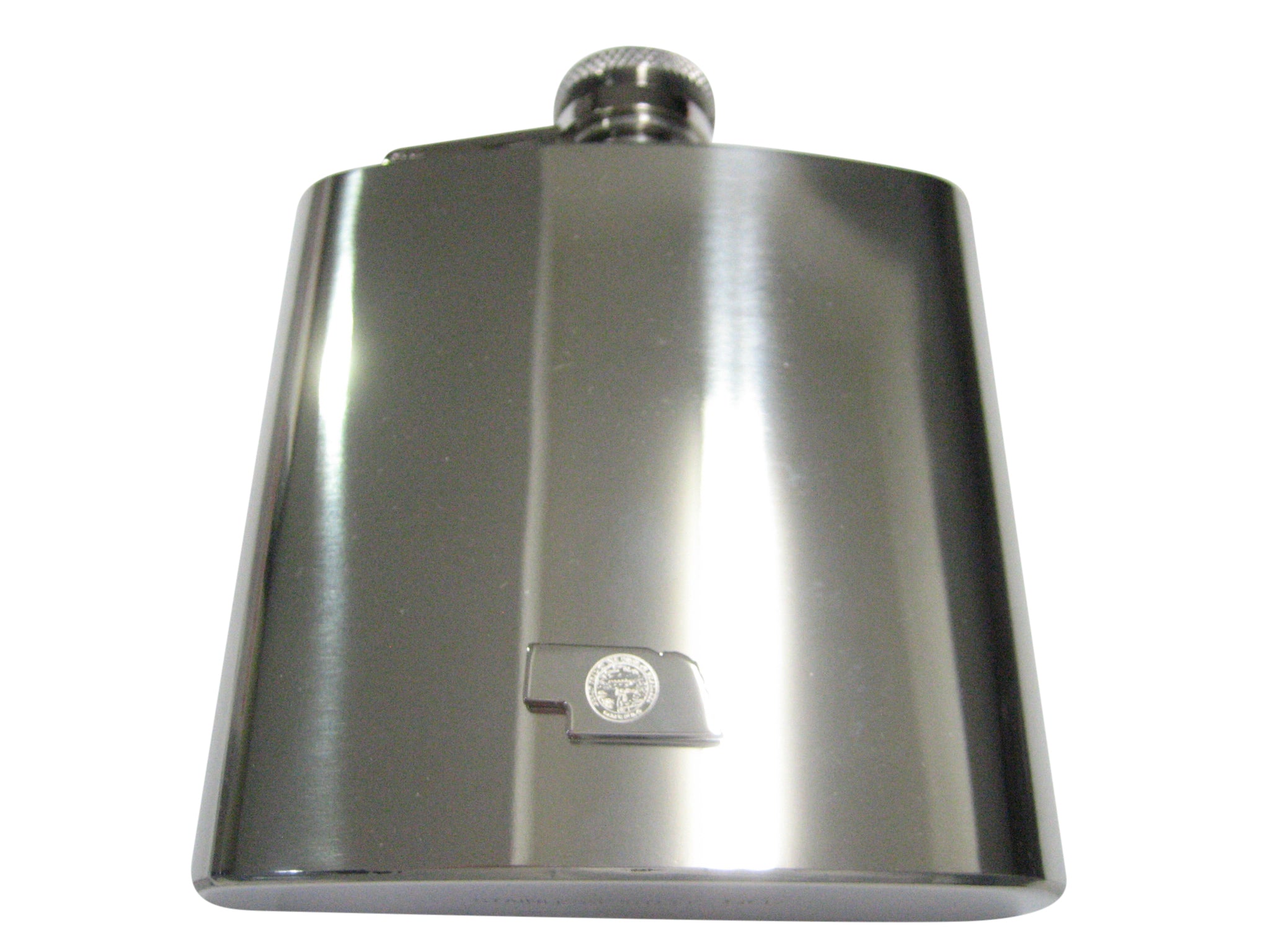 Nebraska State Map Shape and Flag Design 6oz Flask