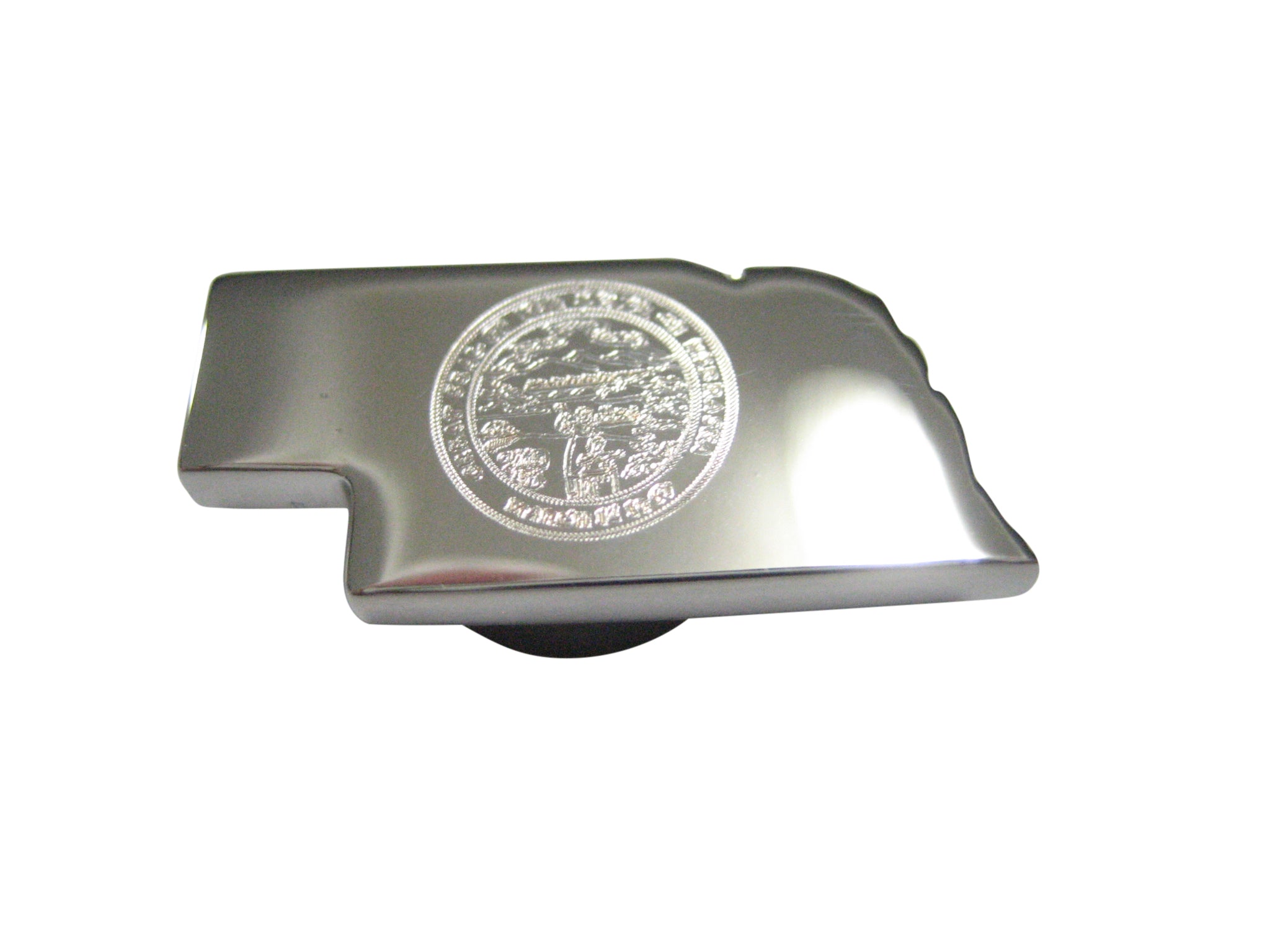 Nebraska State Map Shape and Flag Design Magnet