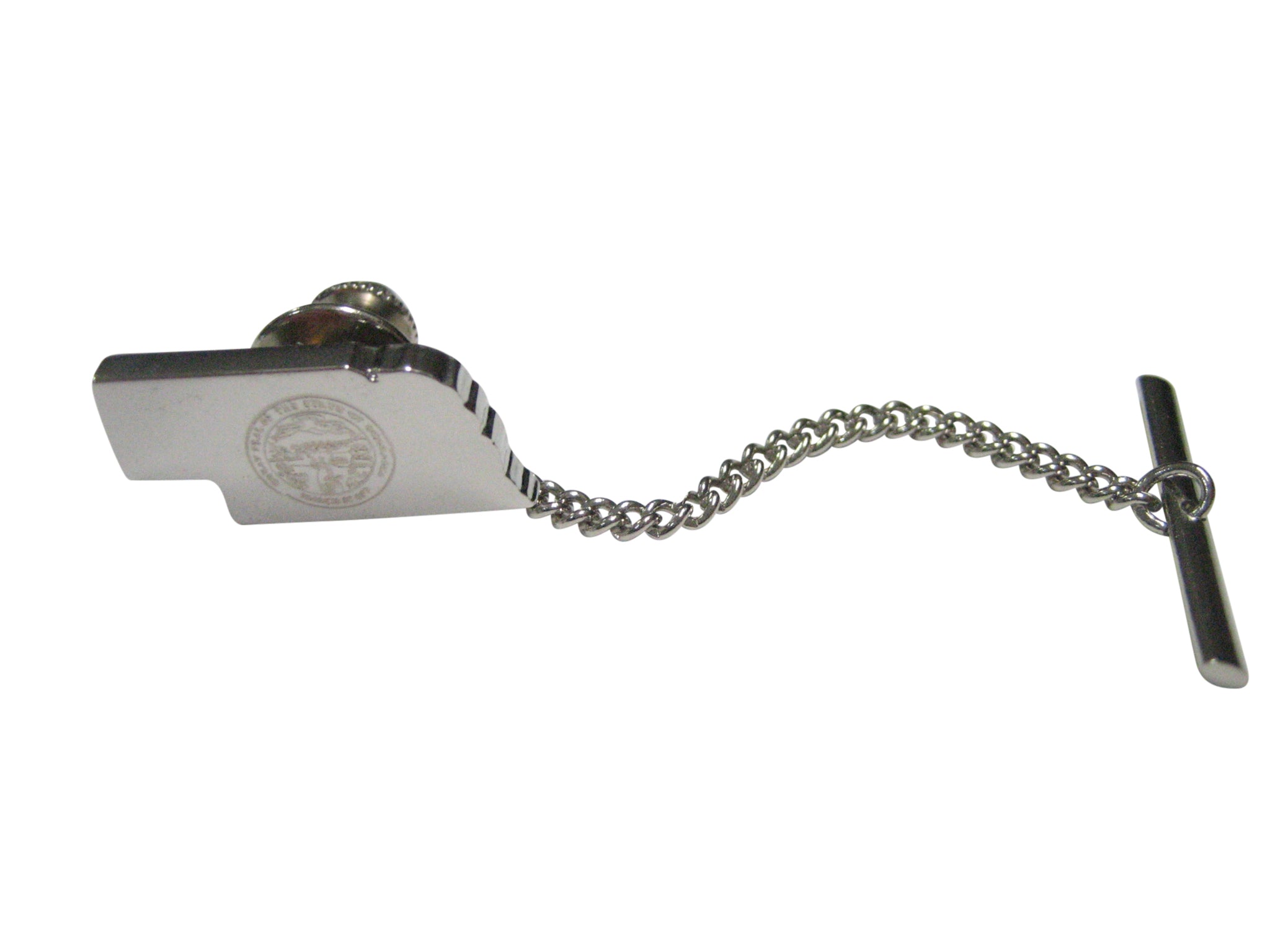 Nebraska State Map Shape and Flag Design Tie Tack