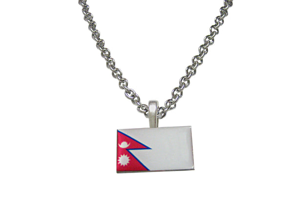 Nepal Flag Pendant Necklace