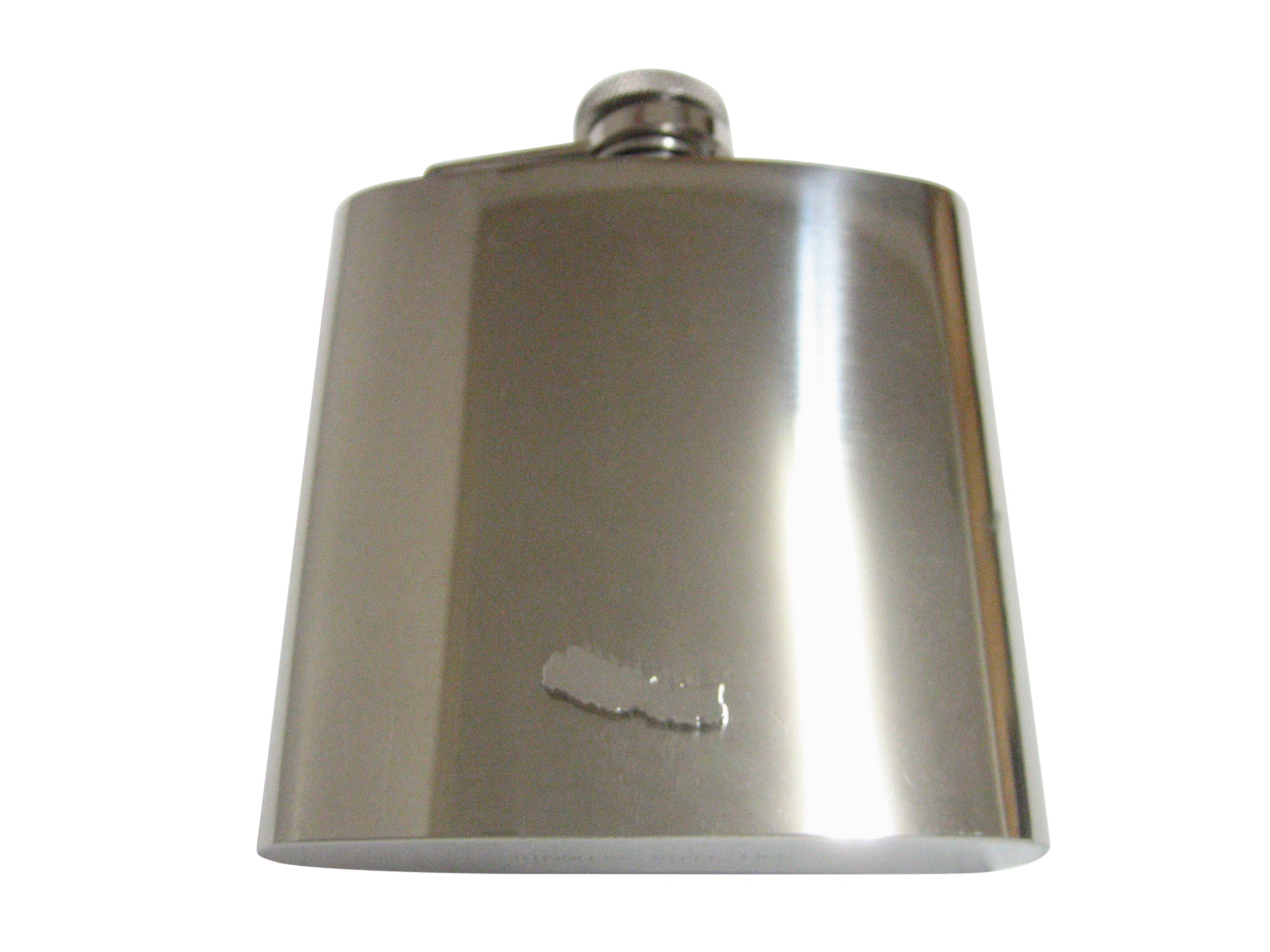 Nepal Map Shape Pendant 6 Oz. Stainless Steel Flask
