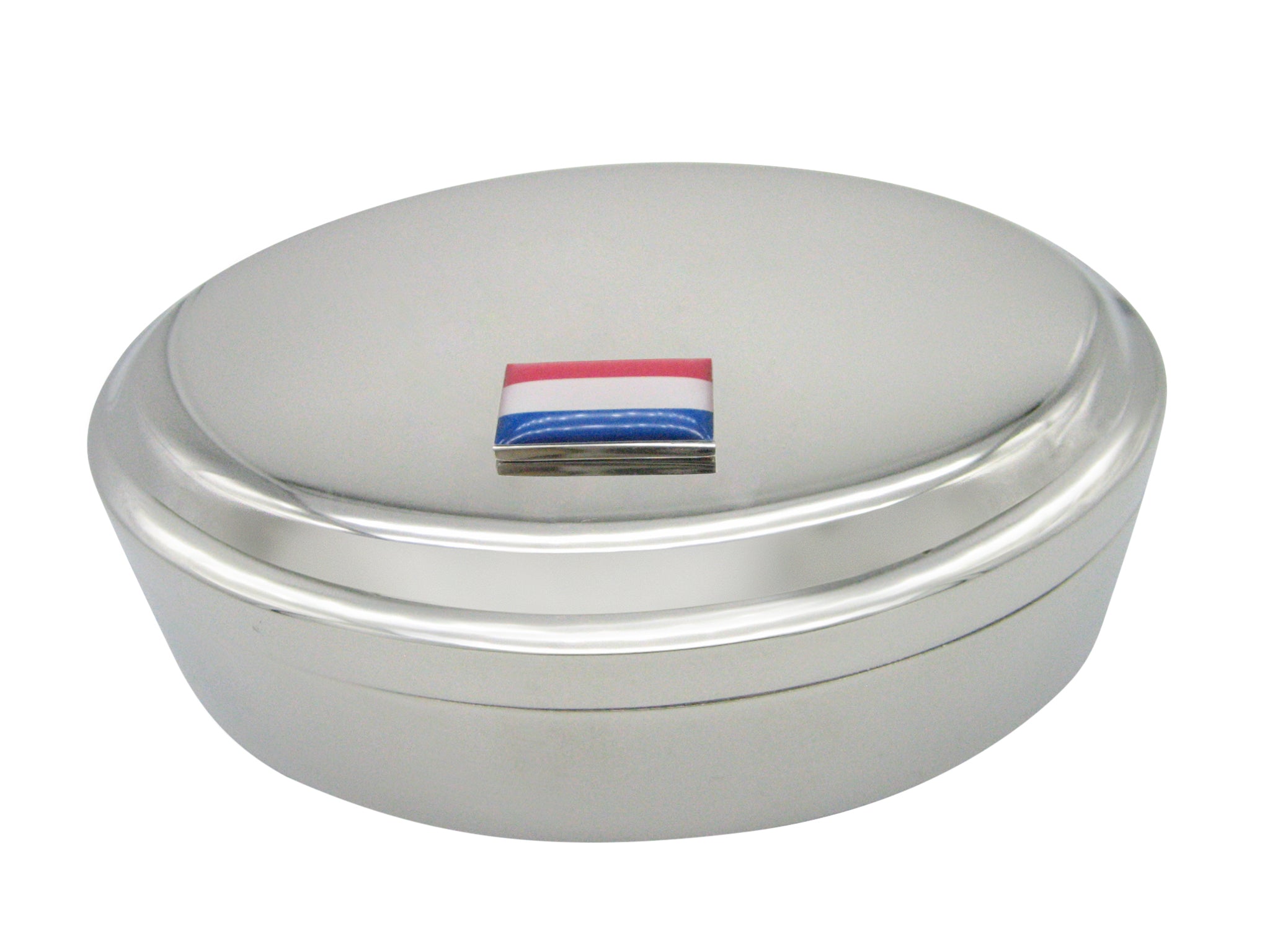 Netherland Flag Pendant Oval Trinket Jewelry Box