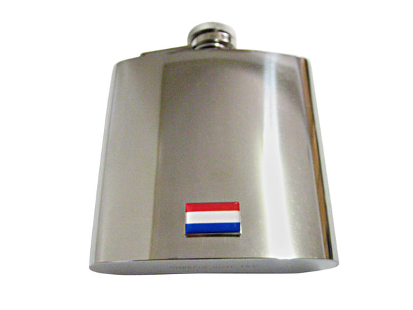 Netherlands Flag Pendant 6 Oz. Stainless Steel Flask