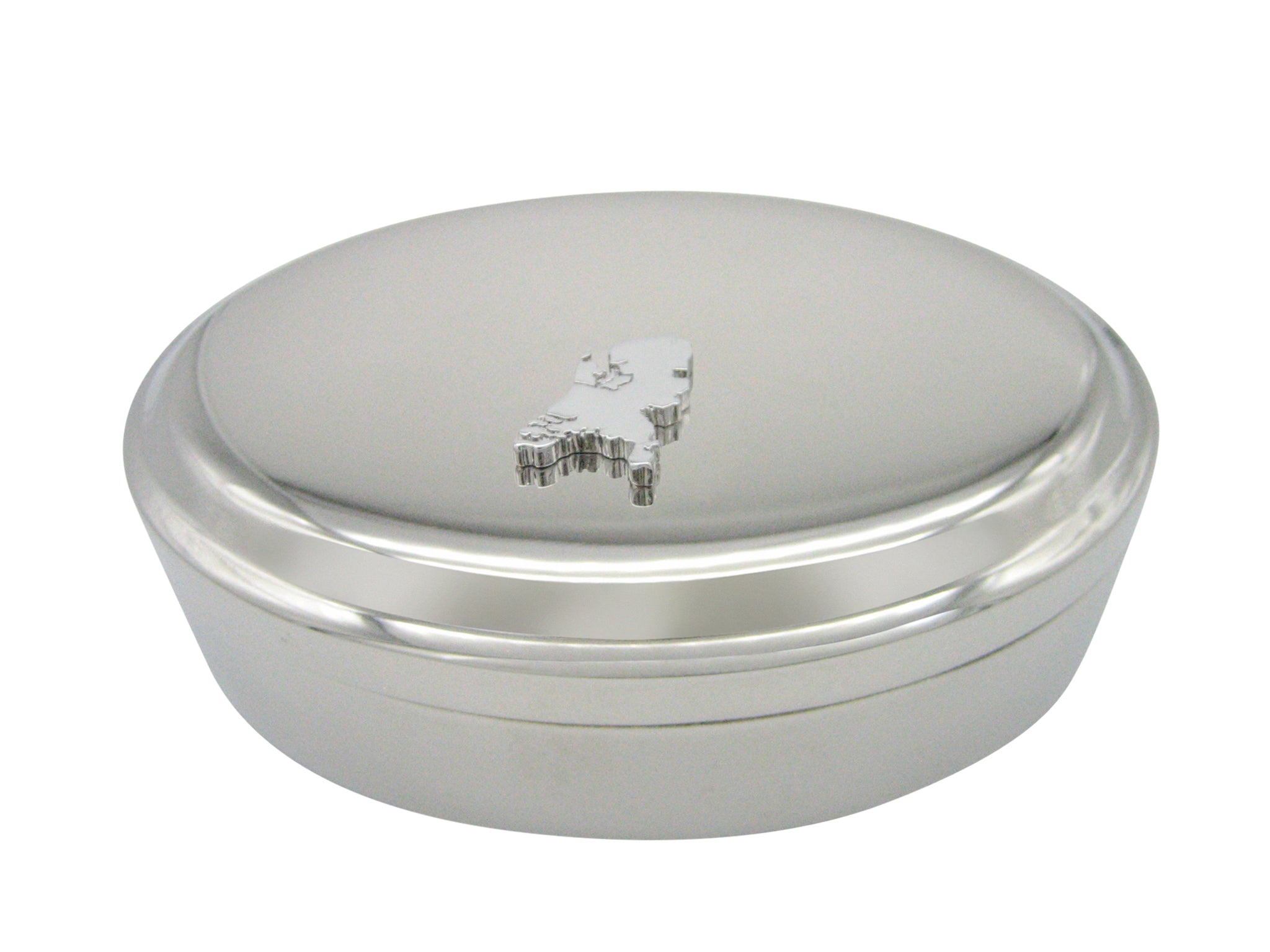 Netherlands Map Shape Pendant Oval Trinket Jewelry Box