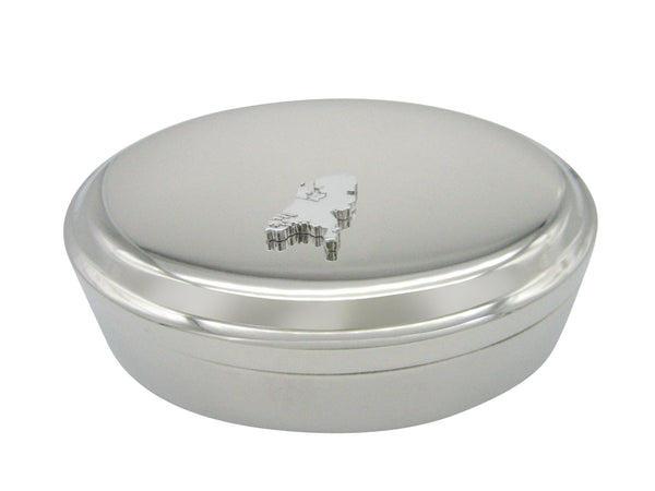 Netherlands Map Shape Pendant Oval Trinket Jewelry Box