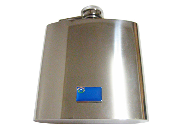 Nevada State Flag Pendant 6 Oz. Stainless Steel Flask