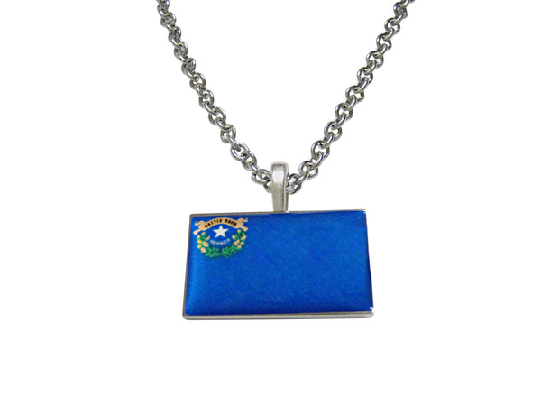 Nevada State Flag Pendant Necklace