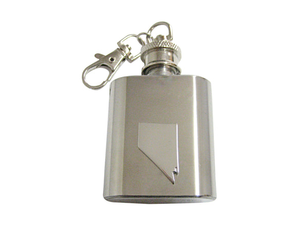 Nevada State Map Shape 1 Oz. Stainless Steel Key Chain Flask