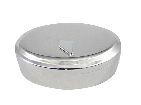 Nevada State Map Shape Pendant Oval Trinket Jewelry Box